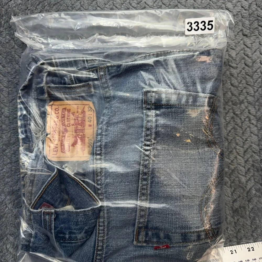 Levi's 569 Jeans Mens 42x30 Blue Y2K Loose Straight Fit Medium Wash Denim Casual